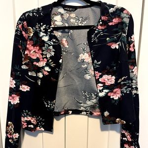 Navy blue floral blazer - new